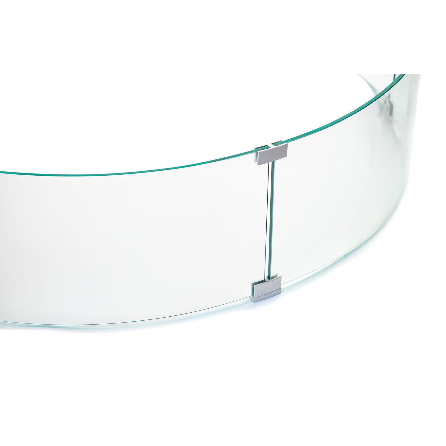 AMS Fire Pit Table Round Glass Wind Guard - 1/4" Thick Glass - Fire Flame Guard