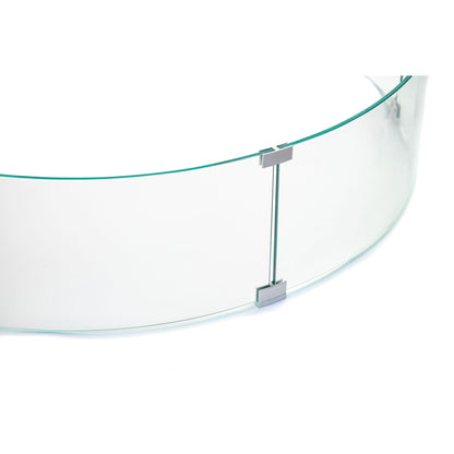 AMS Fire Pit Table Round Glass Wind Guard - 1/4" Thick Glass - Fire Flame Guard