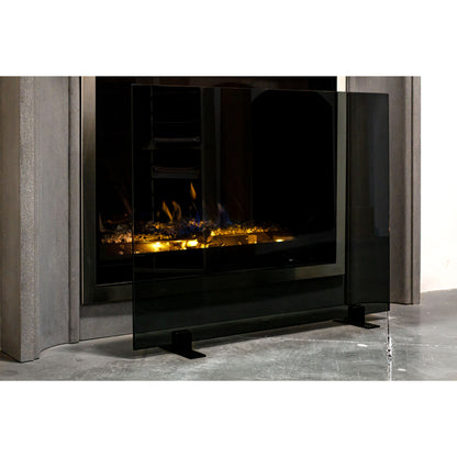 Greylite 2 Freestanding Glass Fireplace Screen | AMS Creations