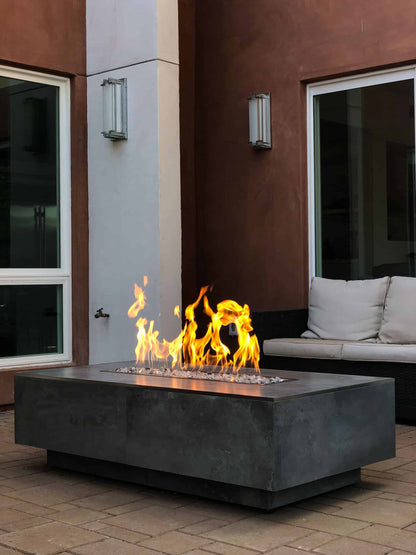 Custom Fire Table with Concrete Tiles by AMS Fireplace Inc.