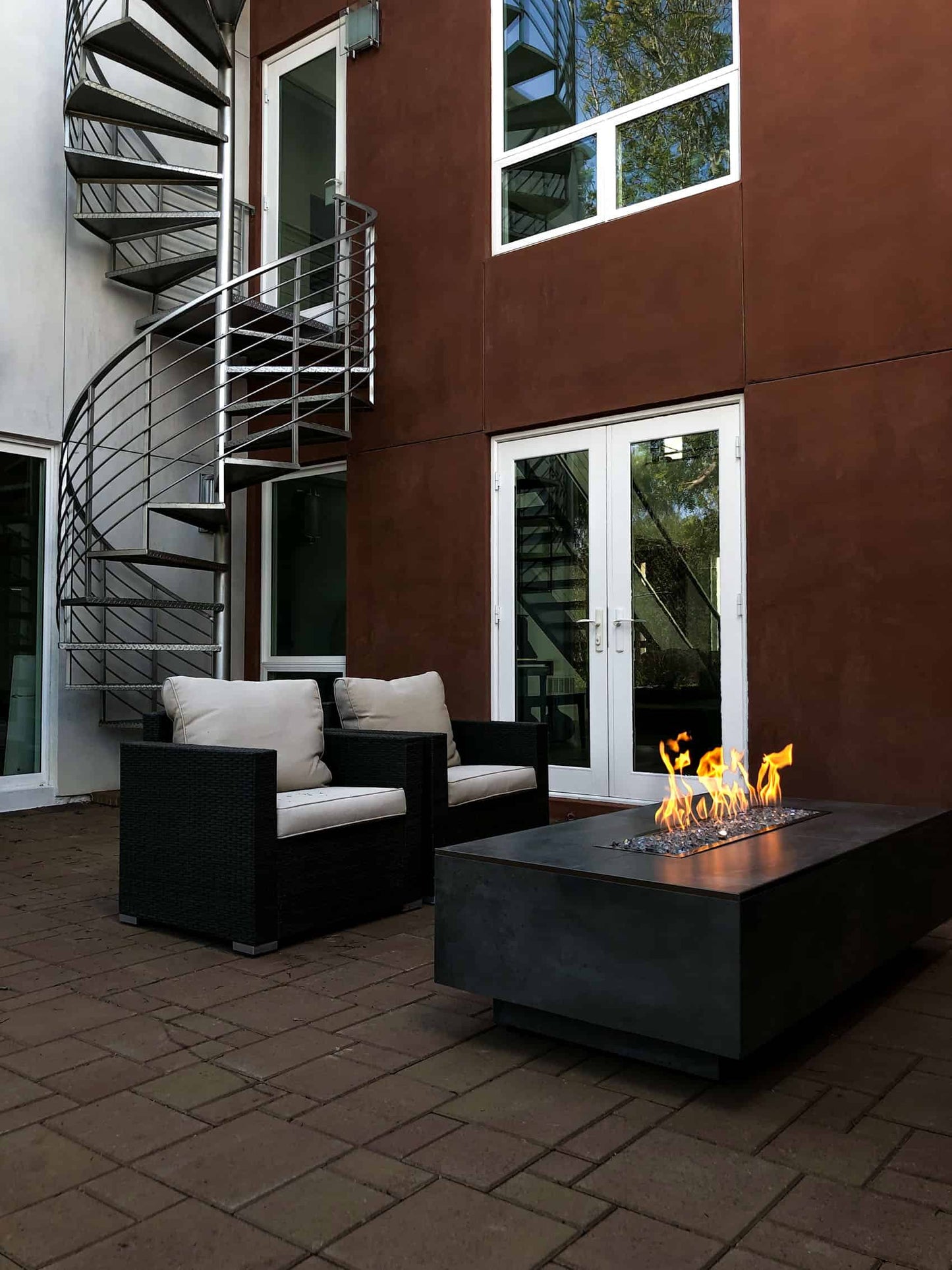 Custom Fire Table with Concrete Tiles by AMS Fireplace Inc.