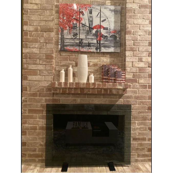 Greylite 2 Freestanding Glass Fireplace Screen | AMS Creations