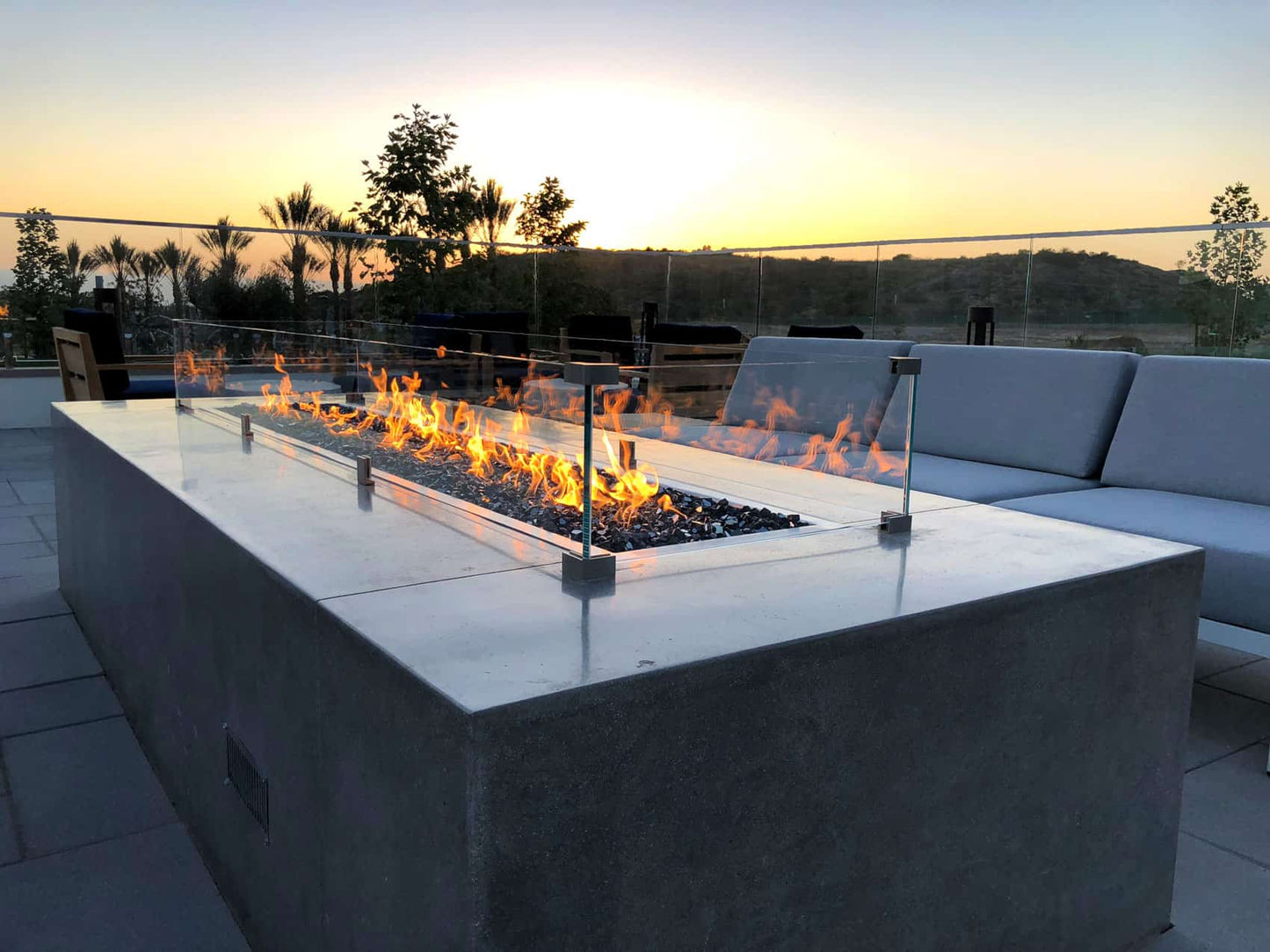 Grant Construction Custom Fire Table - Concrete Finish