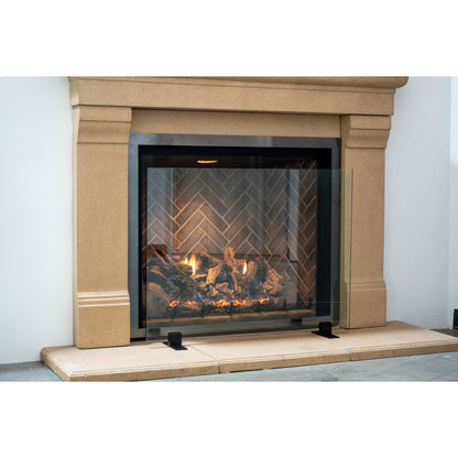 Manhattan Modern Freestanding Glass Fireplace Screen | AMS Creations