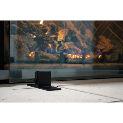 Manhattan Modern Freestanding Glass Fireplace Screen | AMS Creations