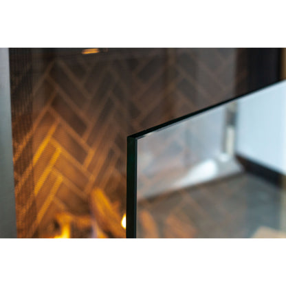 Manhattan Modern Freestanding Glass Fireplace Screen | AMS Creations
