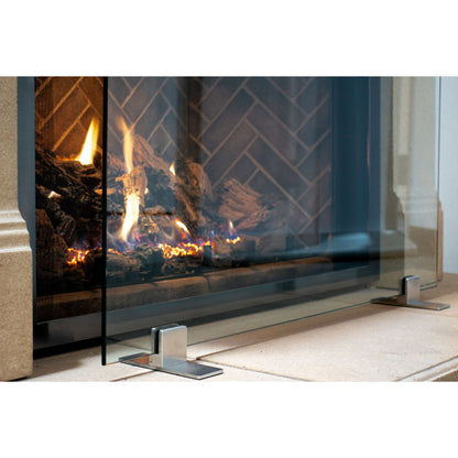 Manhattan Modern Freestanding Glass Fireplace Screen | AMS Creations
