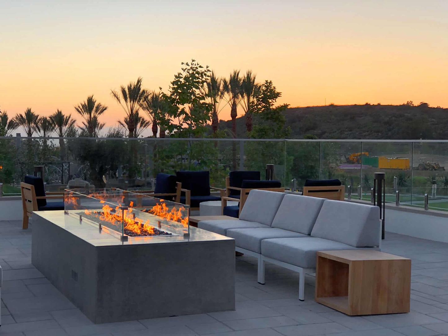 Grant Construction Custom Fire Table - Concrete Finish
