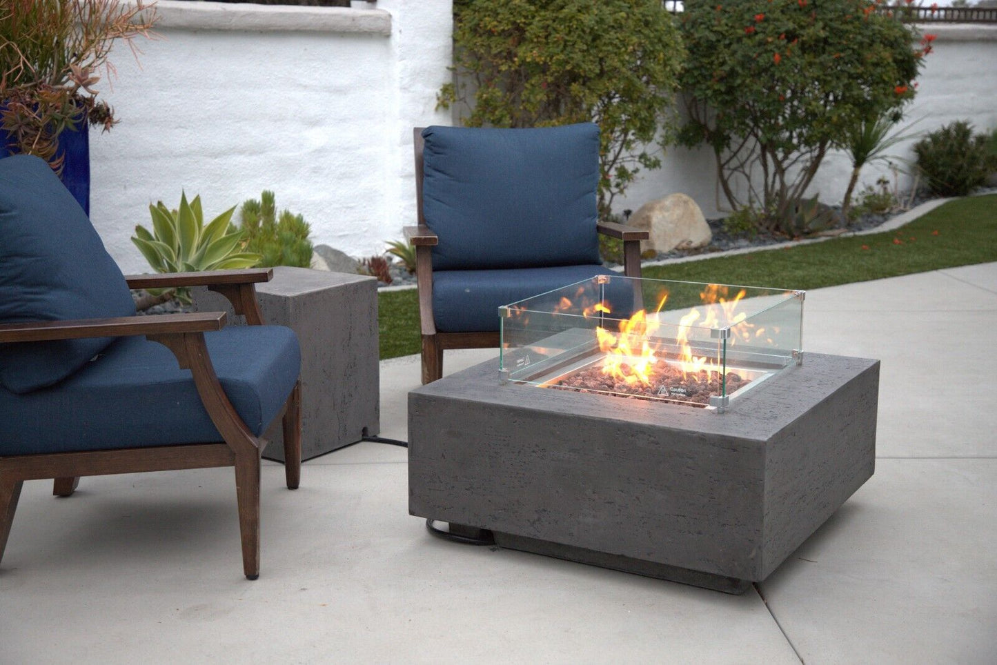 ALBANY Fire Table - Square (36x36x15") - Wind Guard & Burner Lid Included