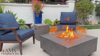 ALBANY Fire Table - Square (36x36x15") - Wind Guard & Burner Lid Included