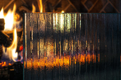 Berman Esto Freestanding Glass Fireplace Screen | AMS Creations
