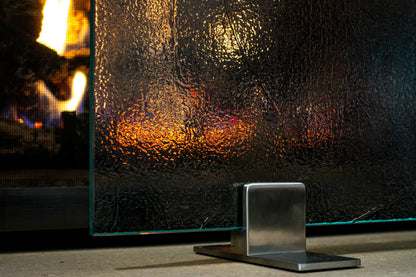 Speckle Modern Freestanding Glass Fireplace Screen | AMS Creations