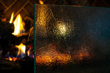 Speckle Modern Freestanding Glass Fireplace Screen | AMS Creations