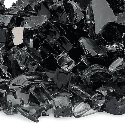 AMS 1/2" Black Reflective Crushed Fire Glass - 10 Lbs.