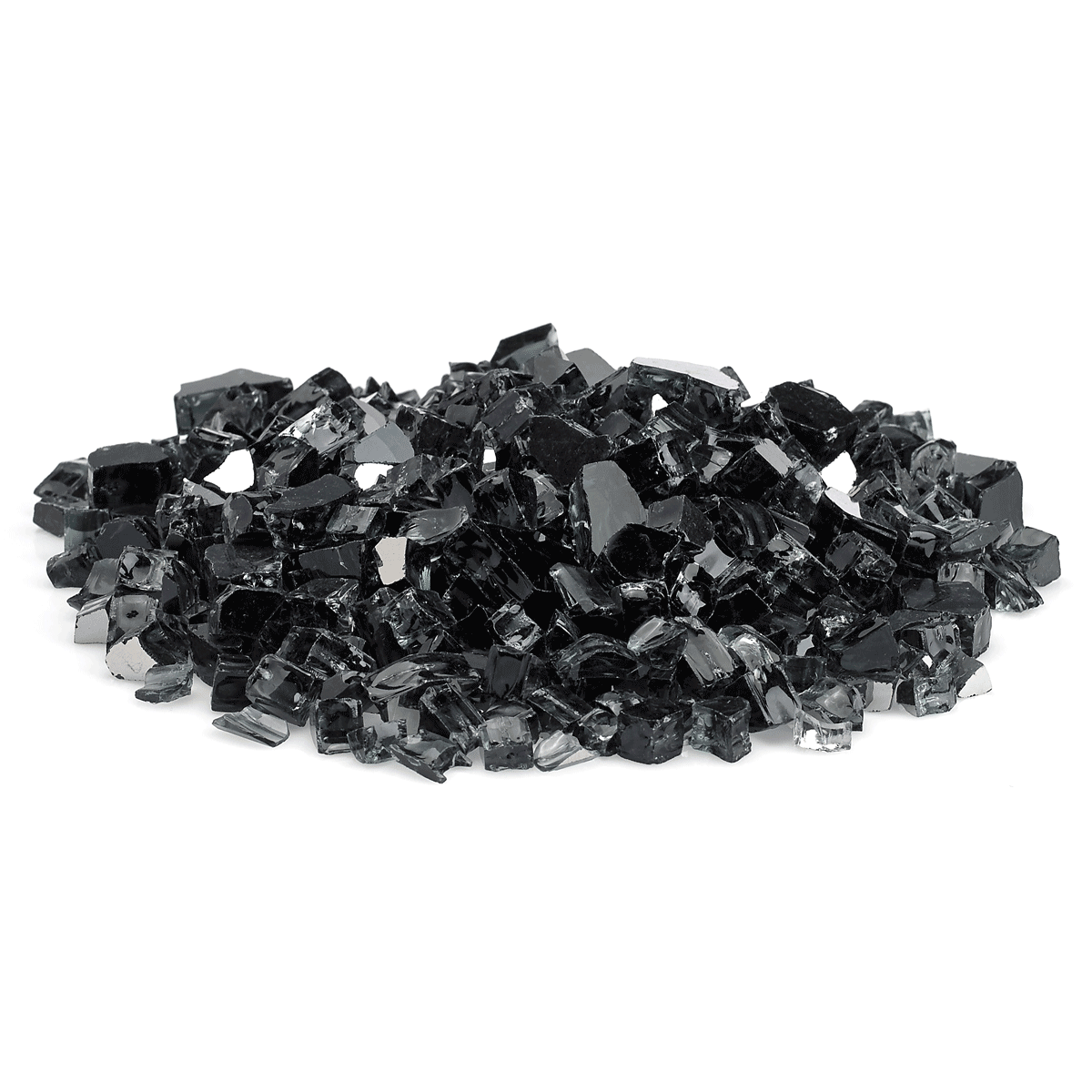AMS 1/2" Black Reflective Crushed Fire Glass - 10 Lbs.