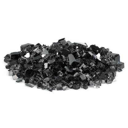 AMS 1/2" Black Reflective Crushed Fire Glass - 10 Lbs.