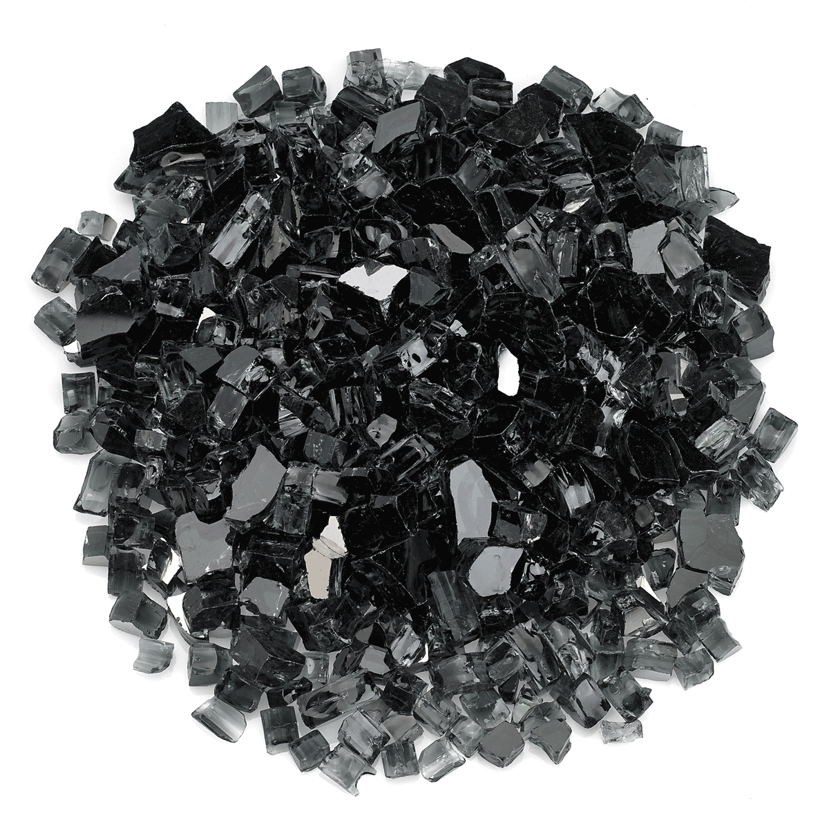 AMS 1/2" Black Reflective Crushed Fire Glass - 10 Lbs.