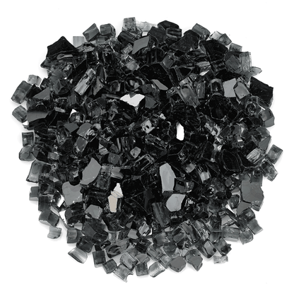 AMS 1/2" Black Reflective Crushed Fire Glass - 10 Lbs.