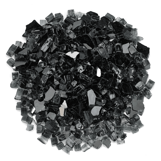 AMS 1/2" Black Reflective Crushed Fire Glass - 10 Lbs.