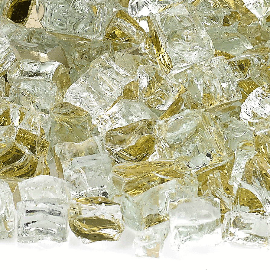 1/2" Gold Reflective Fire Glass - 10lbs | AMS FIreplace