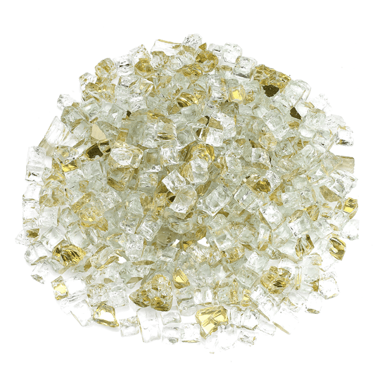AMS 1/2" Gold Reflective Crushed Fire Glass - 10 Lbs.