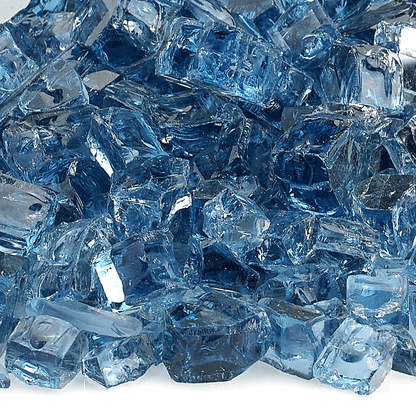 AMS 1/2" Sky Blue Reflective Crushed Fire Glass - 10 Lbs.