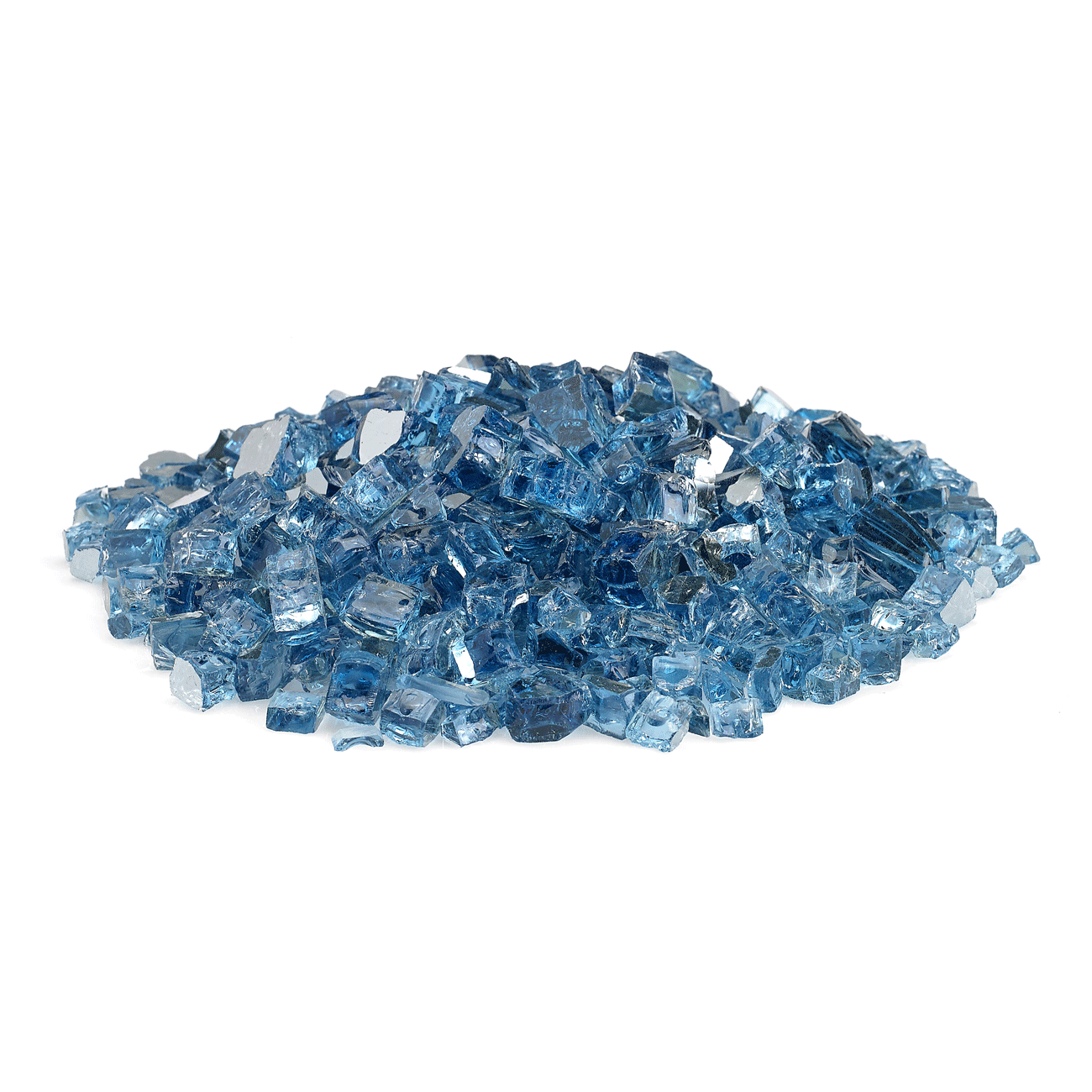AMS 1/2" Sky Blue Reflective Crushed Fire Glass - 10 Lbs.