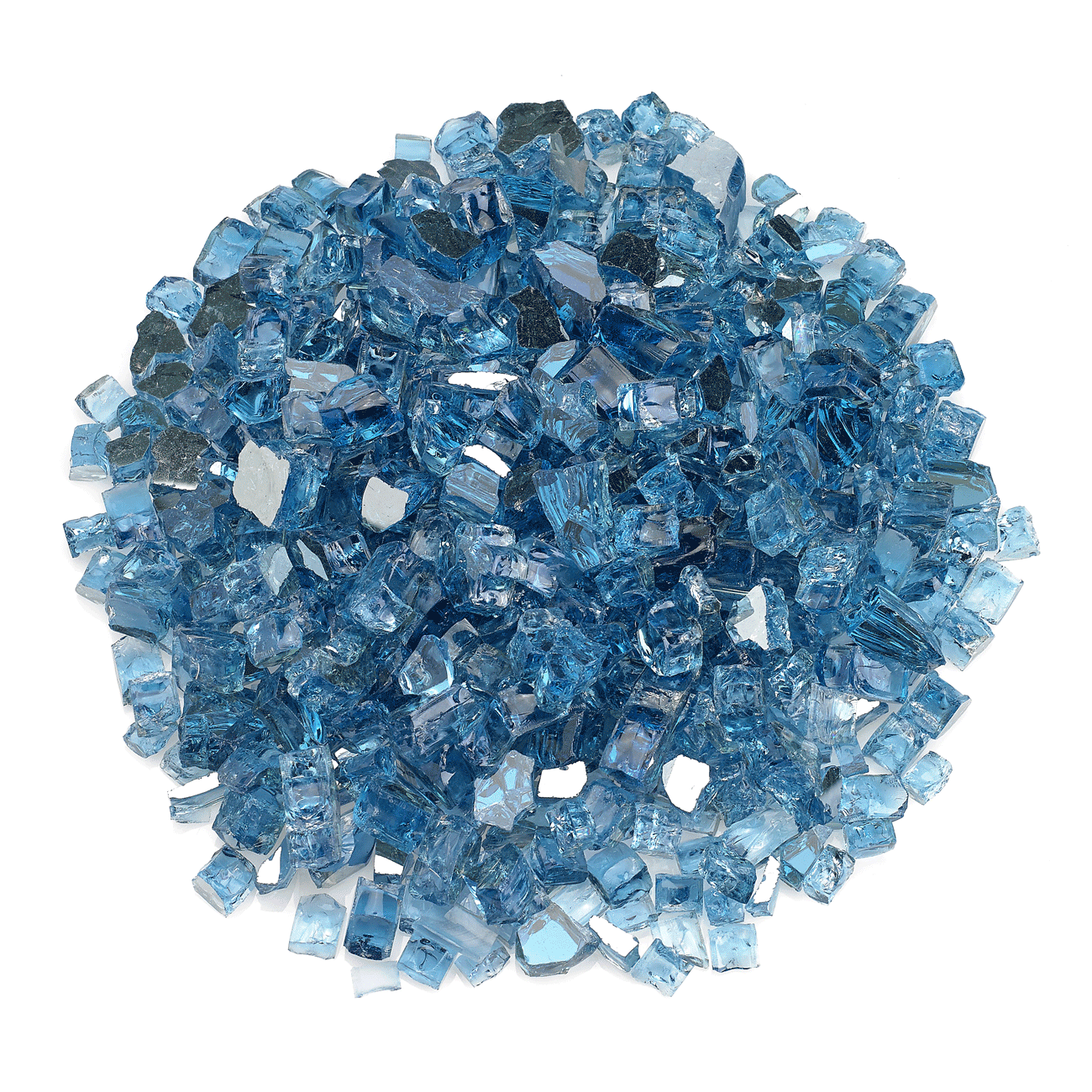 AMS 1/2" Sky Blue Reflective Crushed Fire Glass - 10 Lbs.