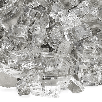 1/2" Silver Reflective Fire Glass - 10lbs | AMS Fireplace