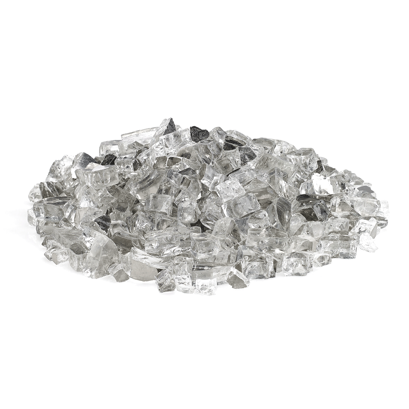 1/2" Silver Reflective Fire Glass - 10lbs | AMS Fireplace
