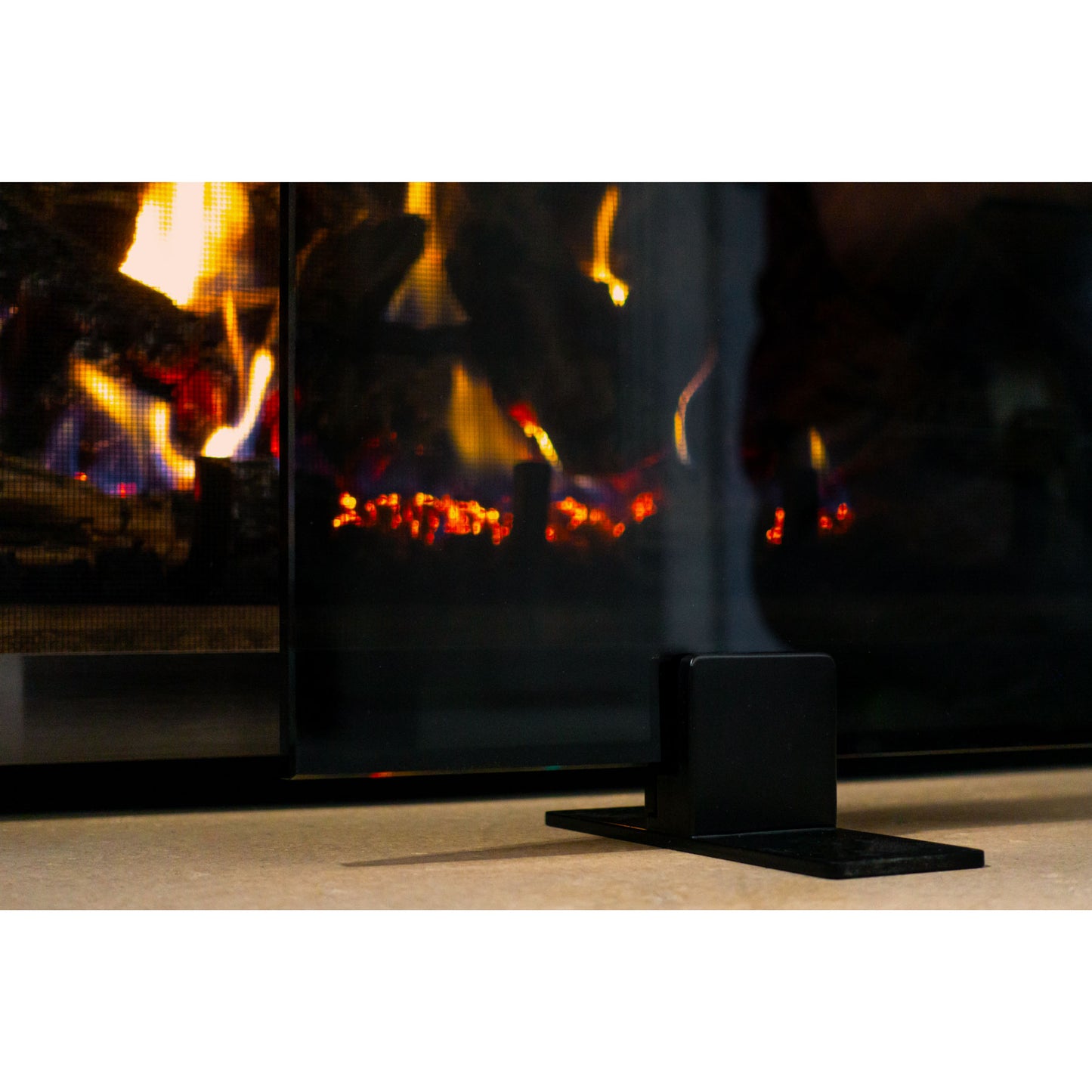 Midnight - Modern Free Standing Glass Fireplace Screen