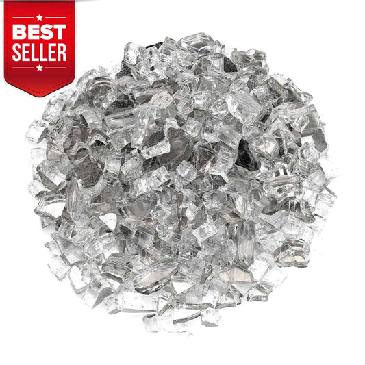 AMS 1/2" Silver Reflective Crushed Fire Glass - 10 Lbs.